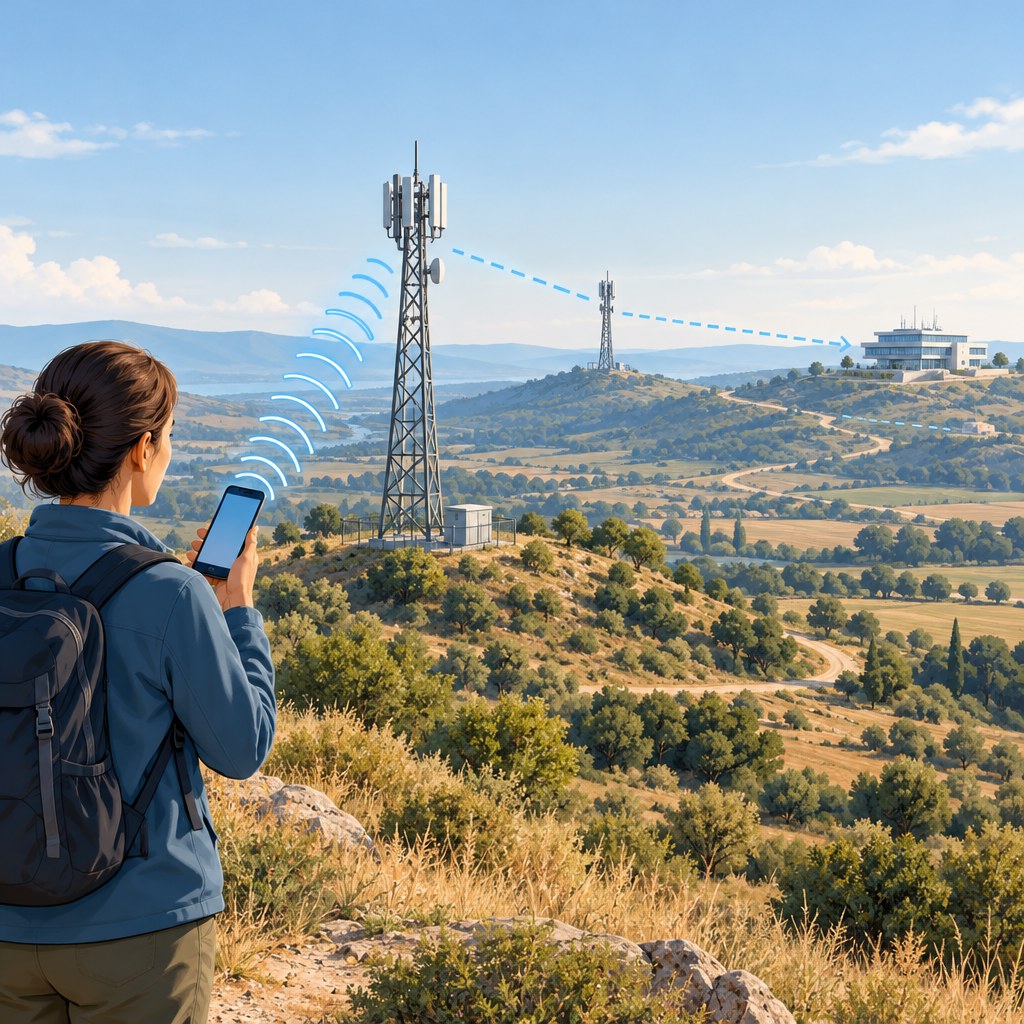 Un teléfono móvil se conecta a una antena de otra compañía para cursar una llamada de emergencia al 112.